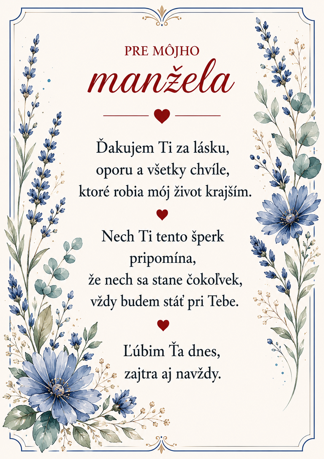 Glanzio venovacia kartička pre môjho manžela – Nebeská harmónia 33363