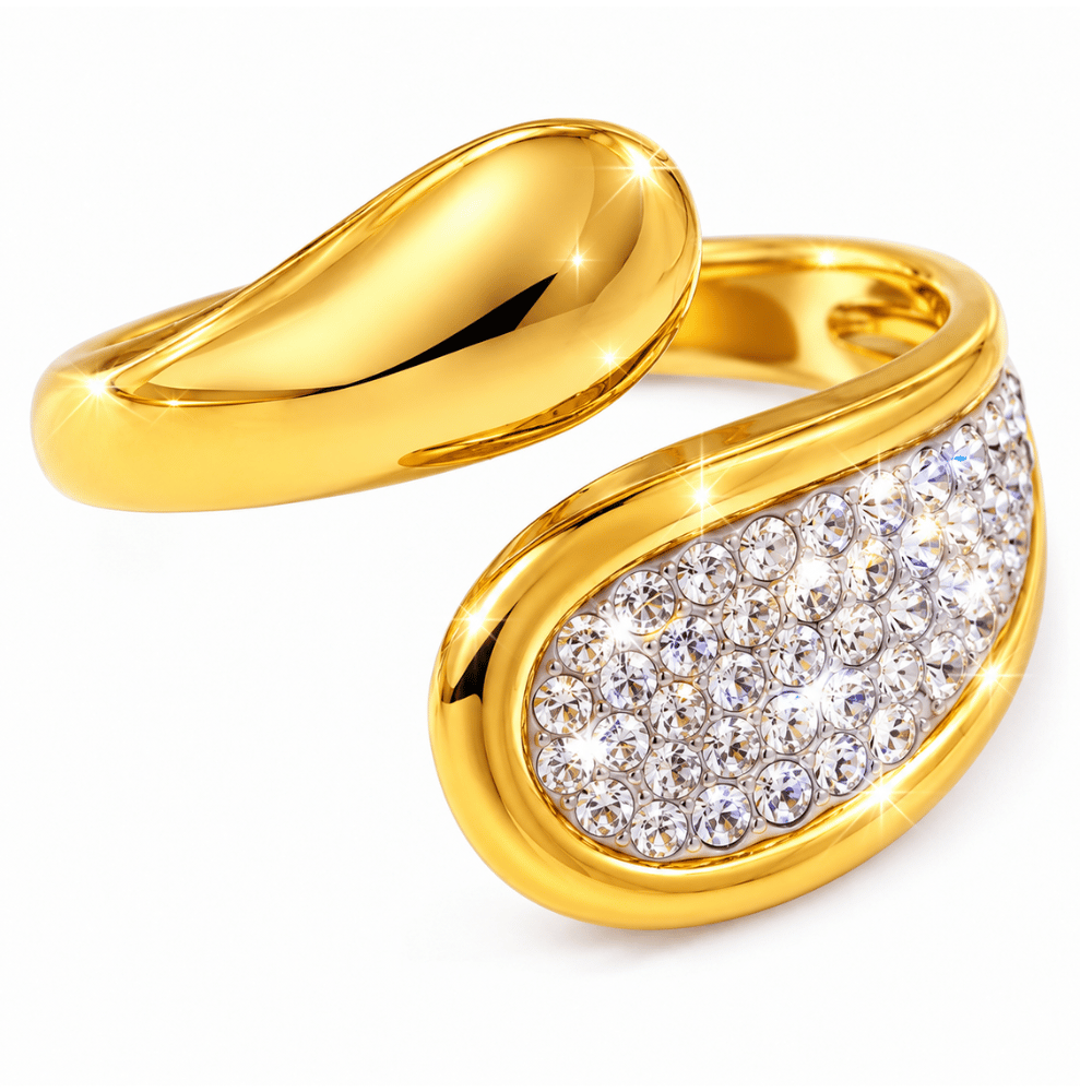 Glanzio prsteň Golden Crystal nastaviteľný 87056