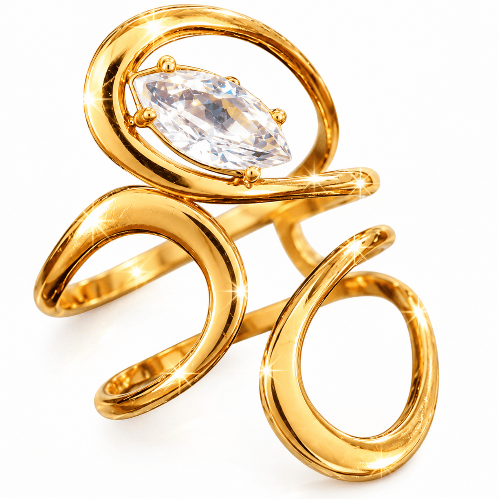 Glanzio prsteň Golden Sculpt nastaviteľný 87059