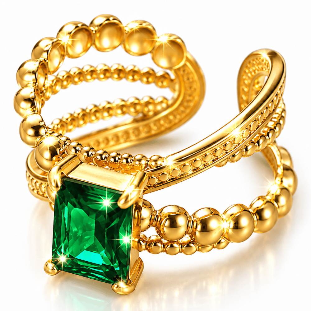 Glanzio prsteň Imperial Verde nastaviteľný 87002