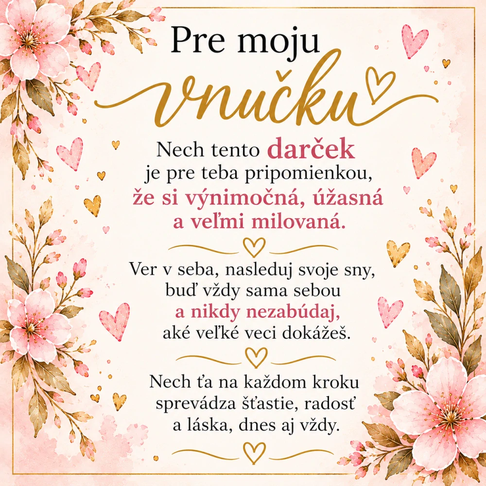 Glanzio venovacia kartička M – Pre moju vnučku 18999