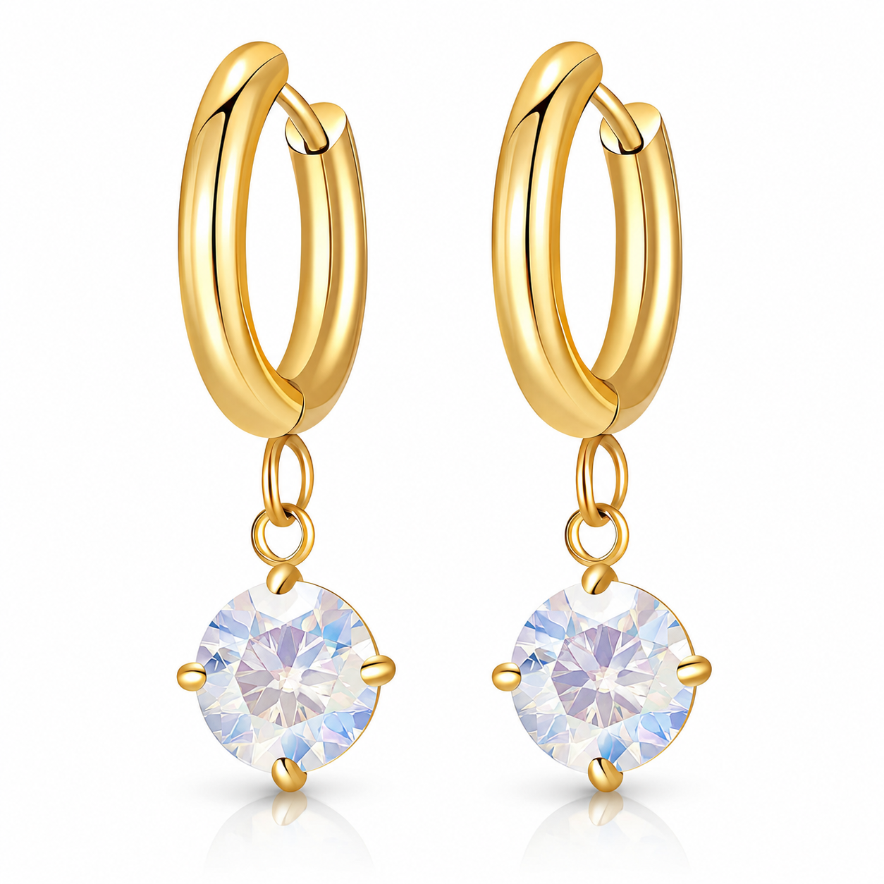 Glanzio náušnice Crystal Drop Gold 90008