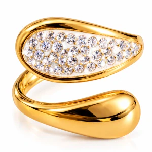 Glanzio prsteň Golden Crystal nastaviteľný 87056