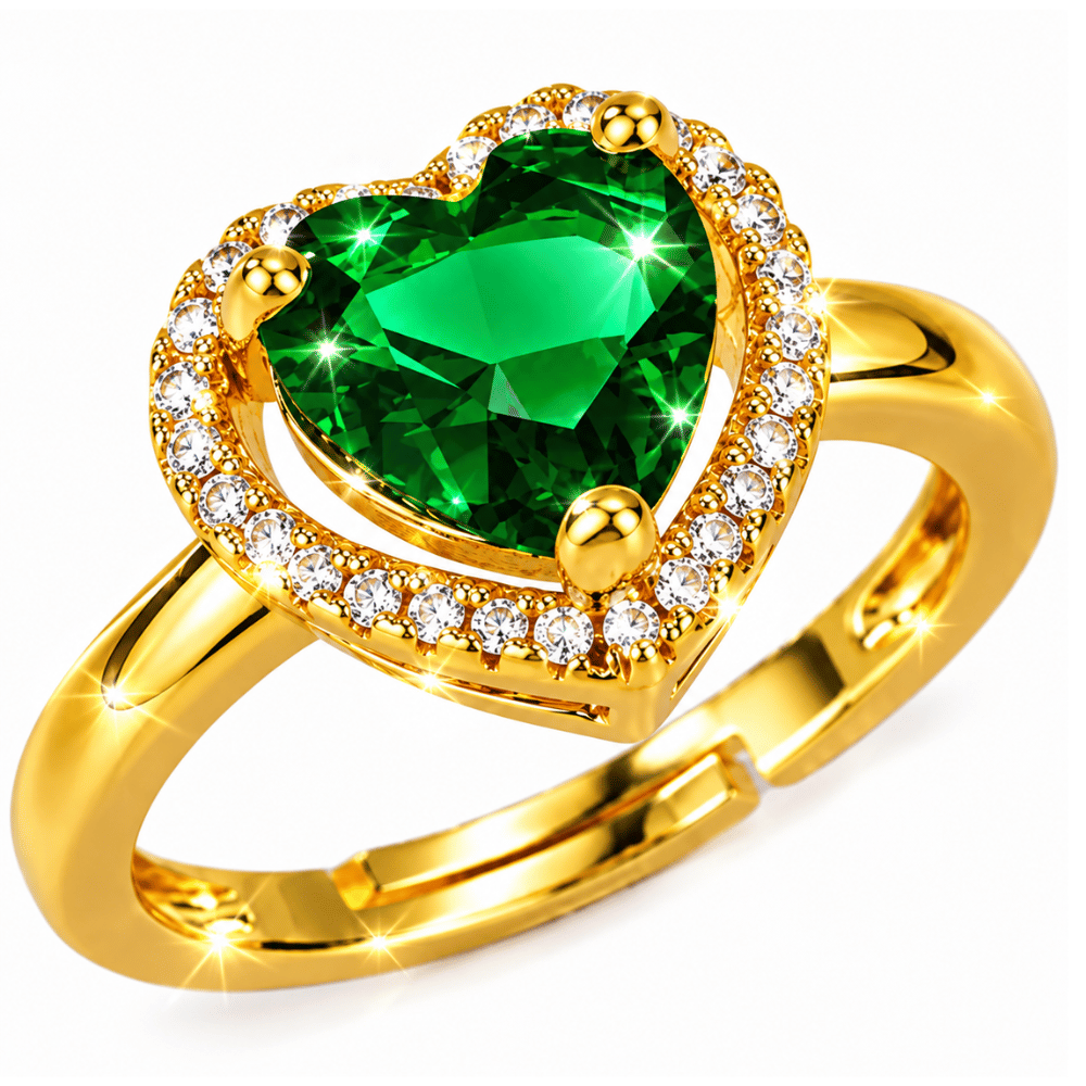 Glanzio prsteň Emerald Amour nastaviteľný 87013