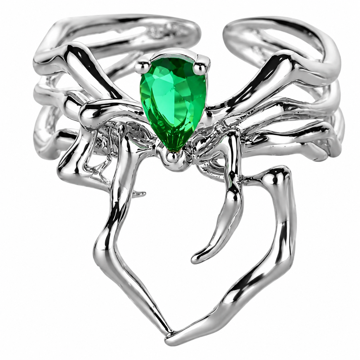Glanzio prsteň Emerald Spider nastaviteľný 87015