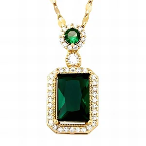 Retiazka s príveskom Emerald Elegance
