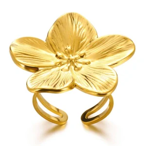 Glanzio prsteň Golden Petal nastaviteľný 86998
