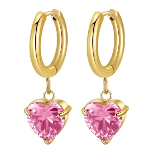 Náušnice Heart Sparkle Pink 10493