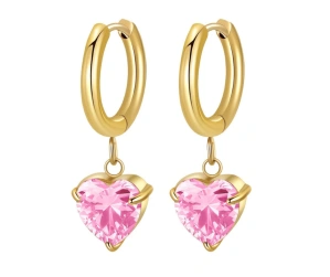 Náušnice Heart Sparkle Pink 10493