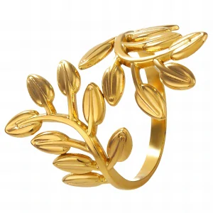 Prsteň Golden Leaf nastaviteľný