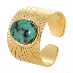Prsteň Emerald Aura Gold nastaviteľný