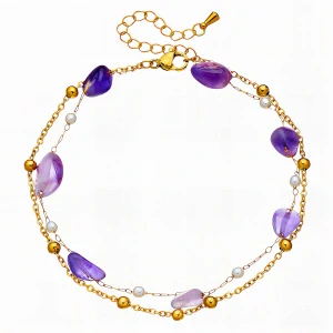 Náramok/ retiazka na členok Amethyst Glow