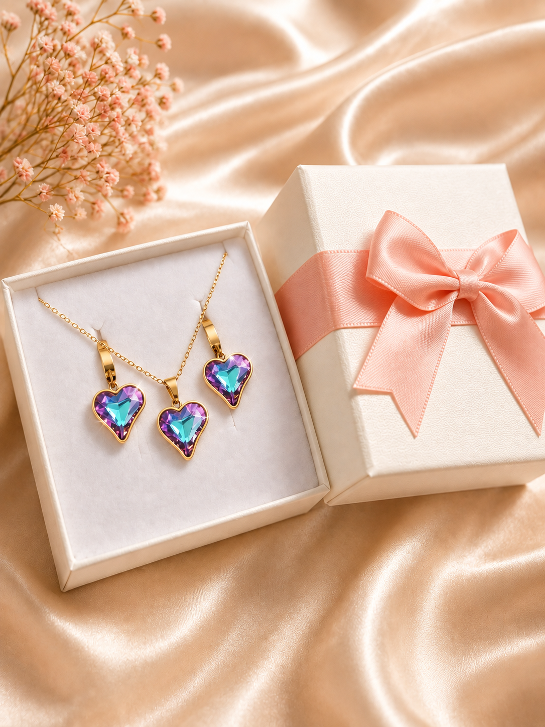Glanzio set šperkov Crystal Heart 26922