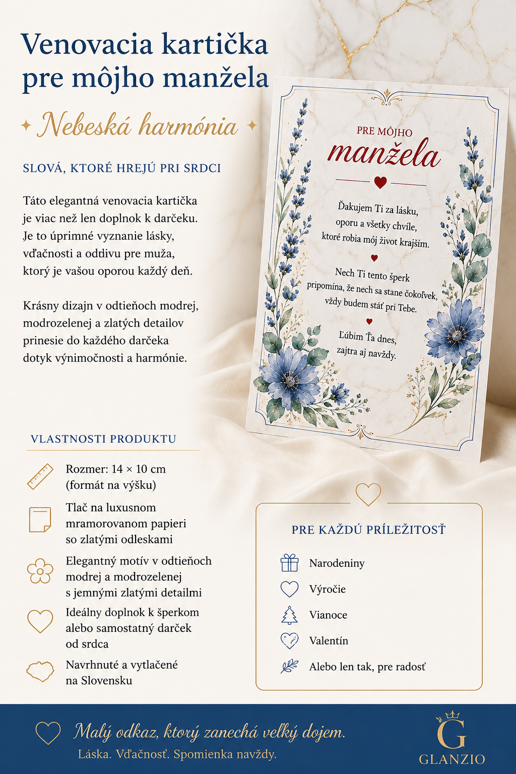 Glanzio venovacia kartička pre môjho manžela – Nebeská harmónia 33363