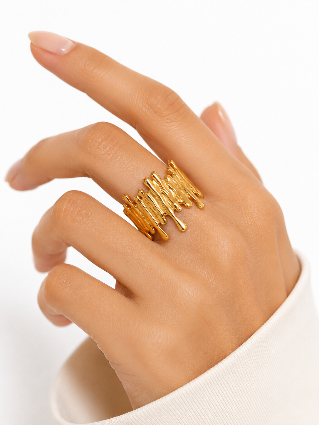 Glanzio prsteň Golden Drip nastaviteľný 88627