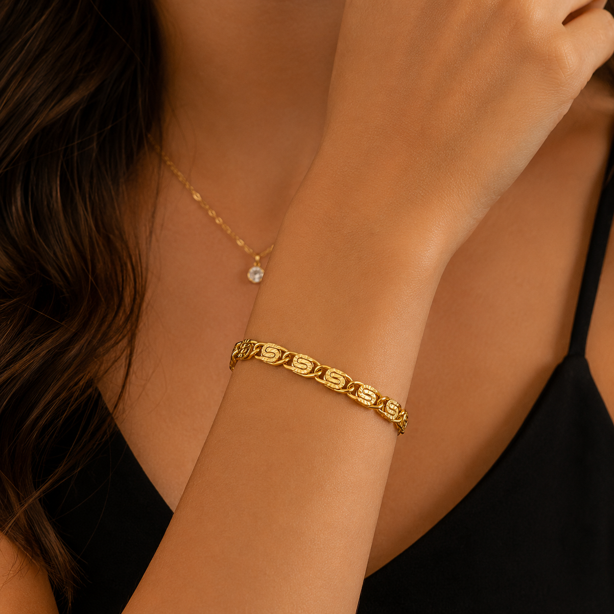 Glanzio luxusný náramok Golden Muse 71224