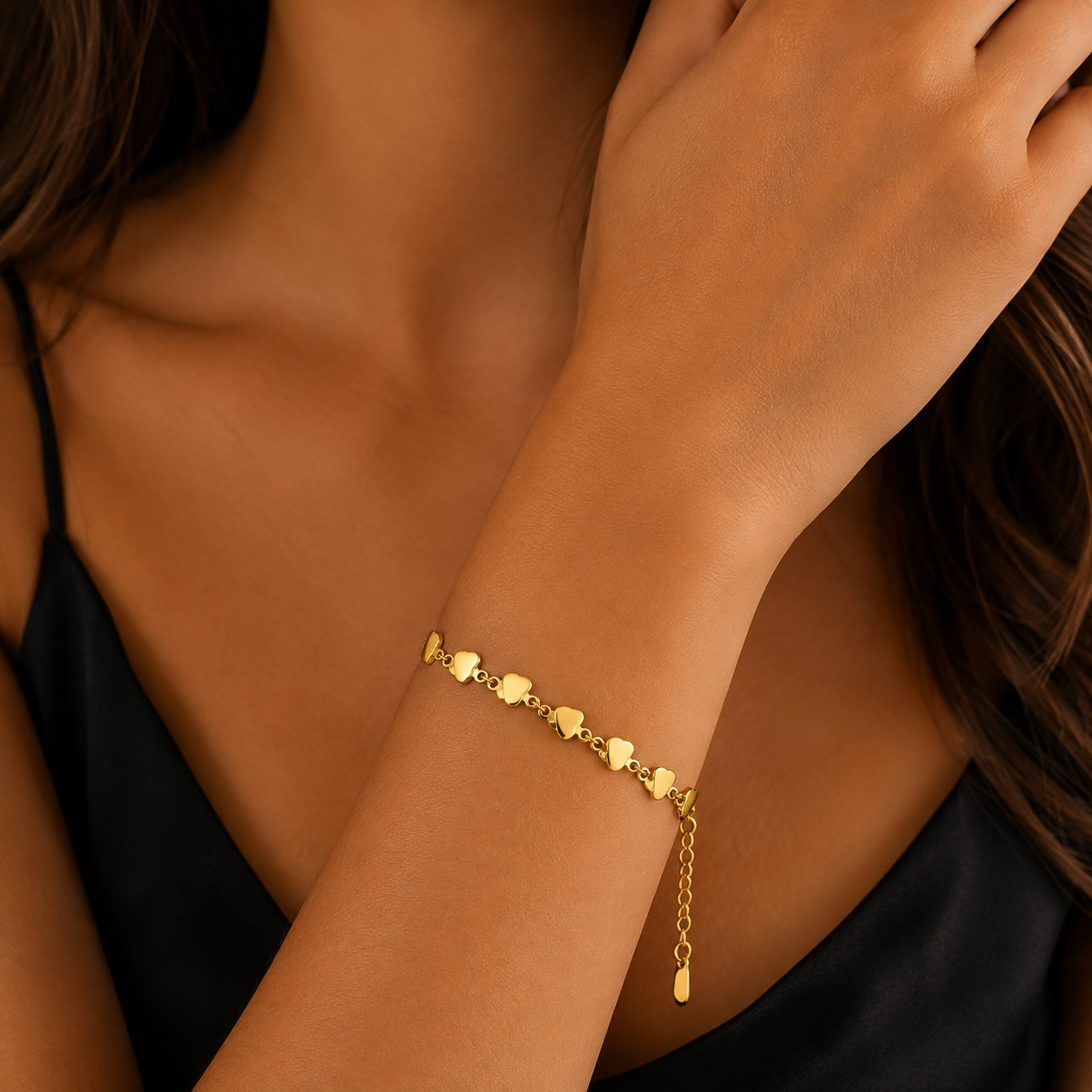 Glanzio luxusný náramok Heartbeat Gold 71227