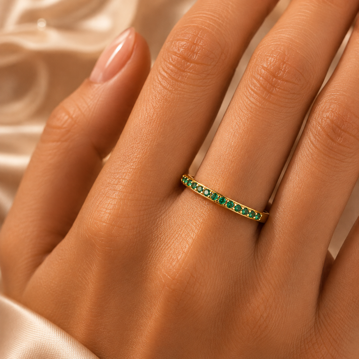 Glanzio prsteň Emerald Luxe nastaviteľný 87008