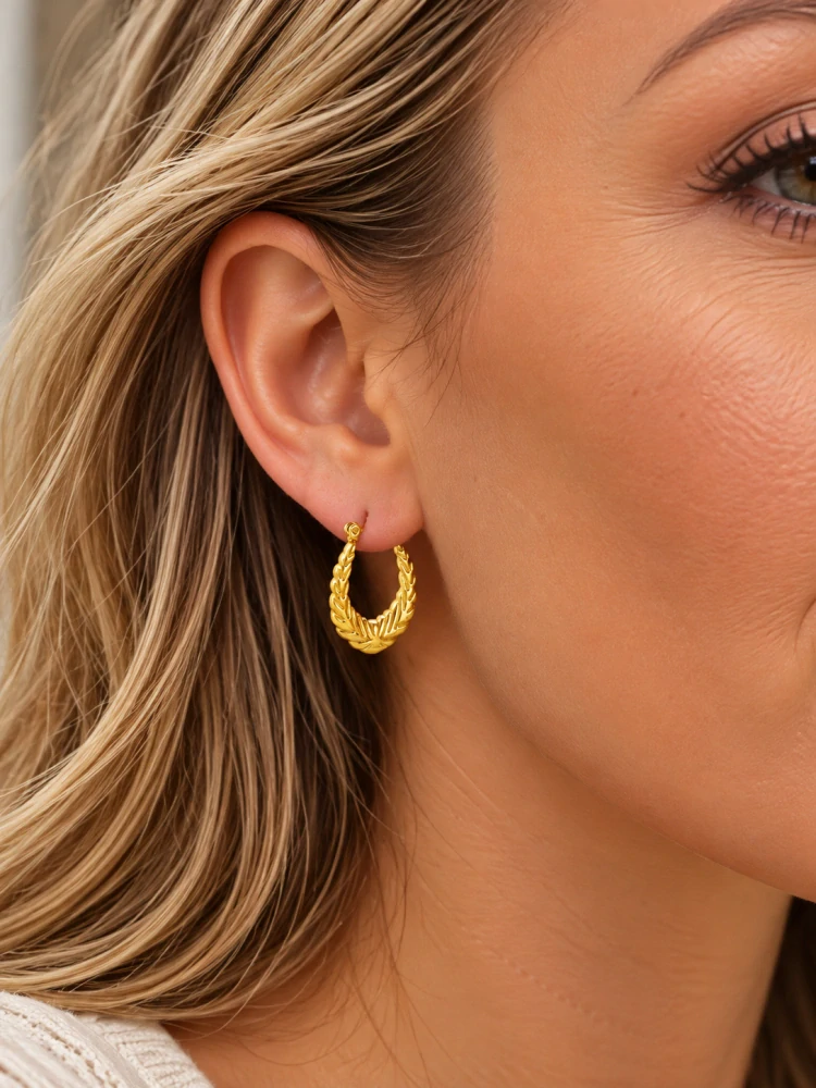 Glanzio náušnice Golden Laurel 88151