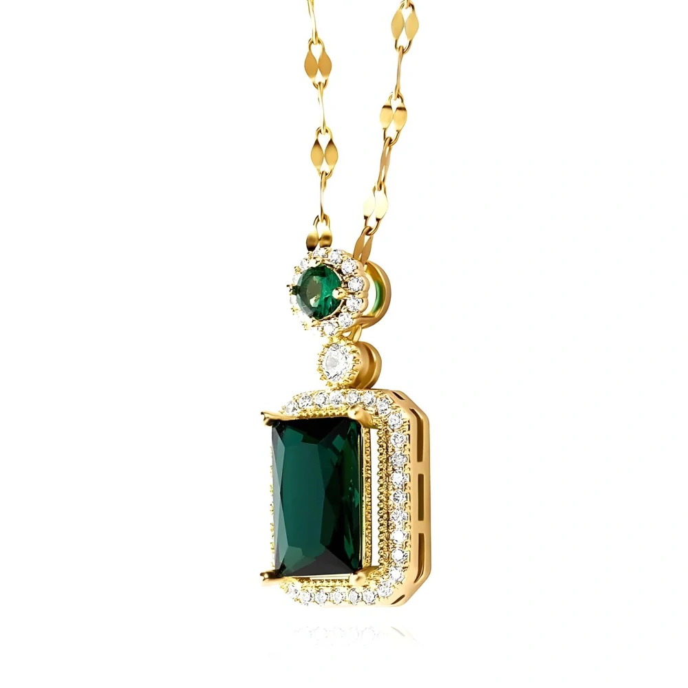 Retiazka s príveskom Emerald Elegance