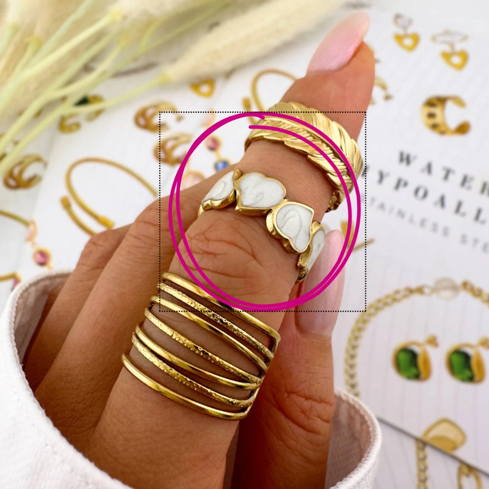 Prsteň Pearl Hearts nastaviteľný