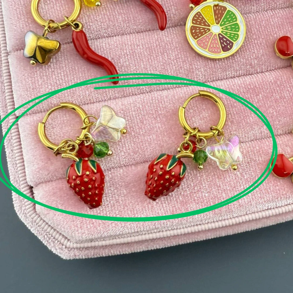 Náušnice Strawberry Delight