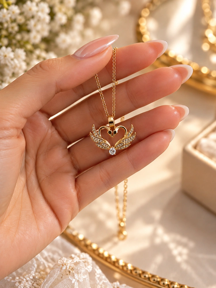 Glanzio retiazka s príveskom Swan Love 10488