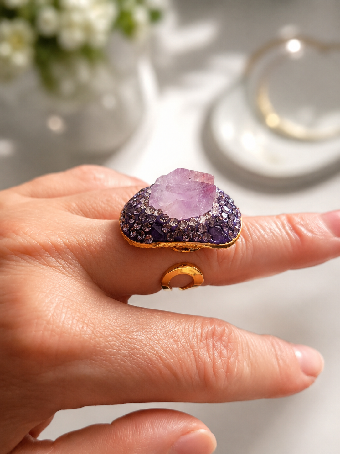 Glanzio prsteň Amethyst Royal nastaviteľný 87000